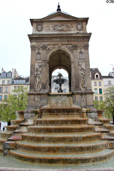 Fountain of the Innocents (1550s) (Place Joachim du Bellay) with cascading levels. Paris, France.