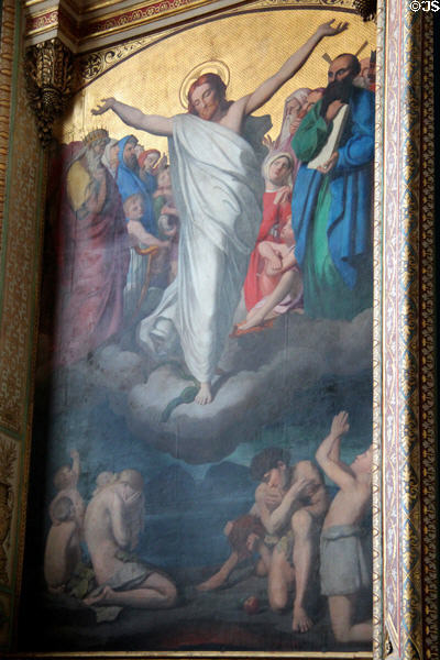 Resurrected Christ with Moses painting at St Eustache Les Halles. Paris, France.