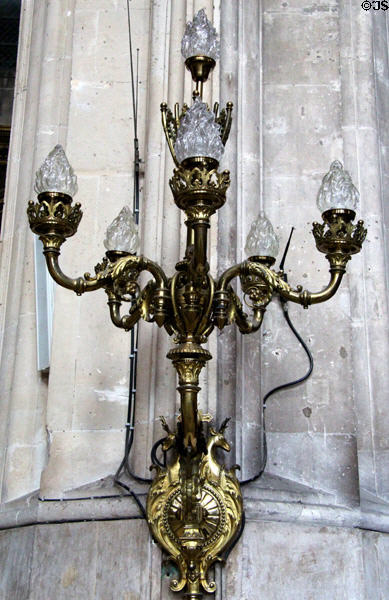 Lighting fixture at St Eustache Les Halles. Paris, France.