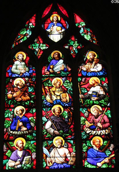 Apostles stained glass window at Saint-Germain-l'Auxerrois. Paris, France.