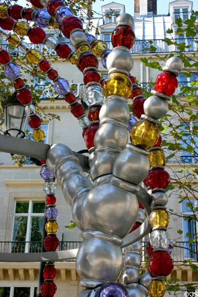 Details of Murano glass of Kiosque des noctambules at Place Colette Metro entrance. Paris, France.