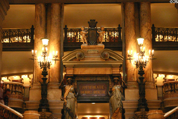 Lobby inside Opéra Garnier. Paris, France.