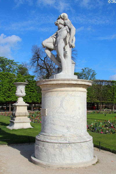 Oath of Spartacus marble sculpture (1871) by Louis Ernest Barrias in Tuileries Garden. Paris, France.