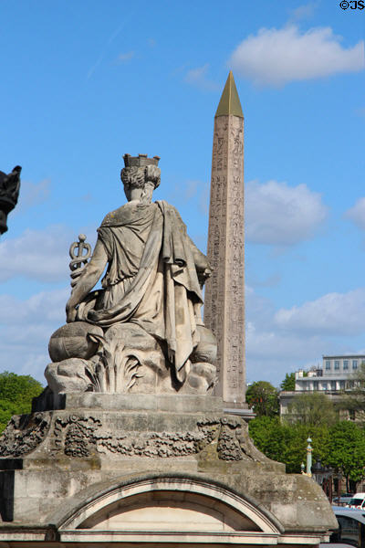 Lyon statue by Pierre Petitot at Place de la Concorde. Paris, France.
