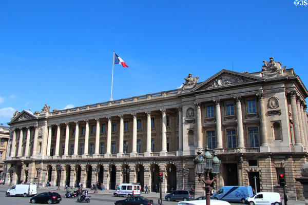 Hotel de la Marine (Naval) building (1757) at Place de la Concorde. Paris, France. Architect: Ange-Jacques Gabriel.