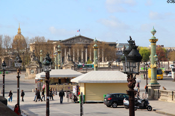 National Assembly building seen beyond Place de la Concorde. Paris, France.