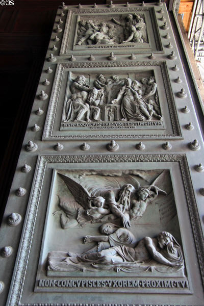 Ten commandment bronze doors of Église de la Madeleine. Paris, France.