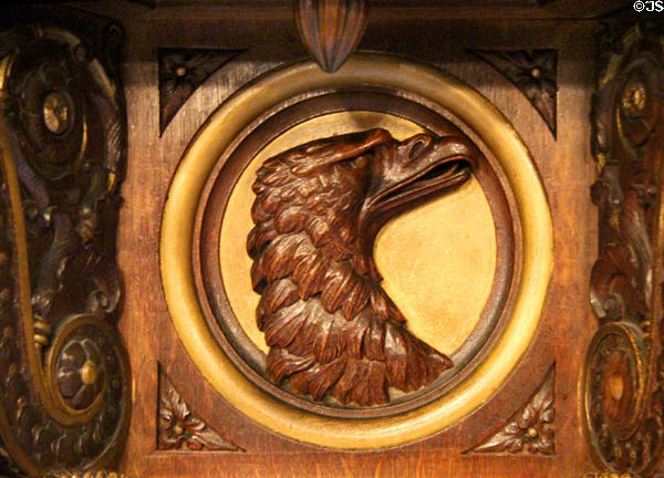 Eagle of Evangelist John on pulpit at Église de la Madeleine. Paris, France.