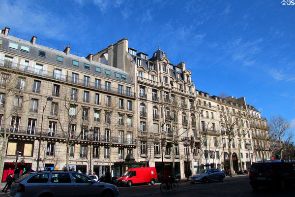 Typical apartments seen from Église de la Madeleine. Paris, France.