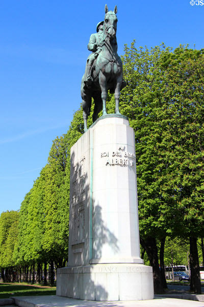 King Albert I of Belgium on his horse (1930s) by Armand Martial honors Albert's role for refusing Germany to pass through Belgium to invade France in WWI near Place de la Concorde. Paris, France.