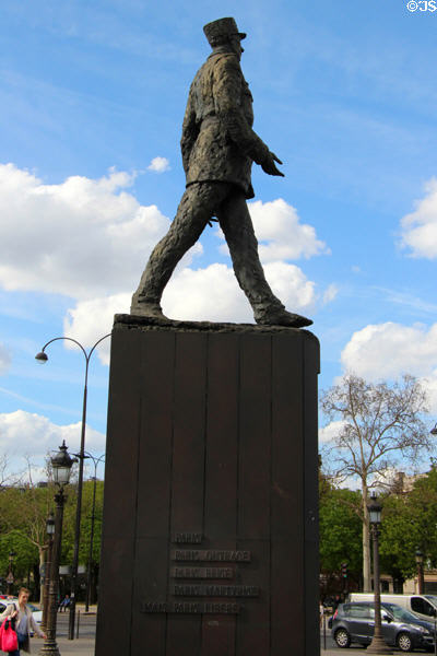 Charles de Gaulle statue by Jean Cardot at Place Clemenceau. Paris, France.