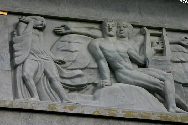 Art Deco frieze at Théatre du Champs Élysées. Paris, France.