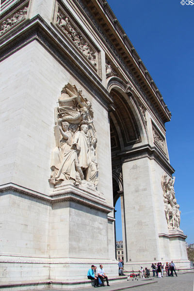 Arc du Triomphe (1806-36) (on Place Charles de Gaulle). Paris, France. Style: Neoclassical. Architect: Jean Chalgrin & Louis-Étienne Héricart de Thury.
