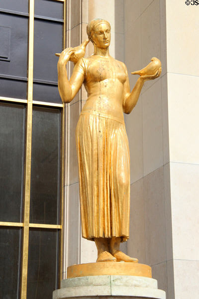 La Jeunesse sculpture (1937) by Alexandre Descatoire at Palais de Chaillot. Paris, France.