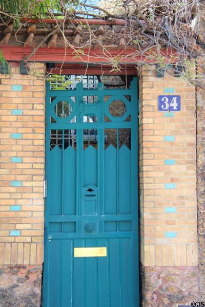 Entrance door at Hôtel Roszé (1891) (34 rue Boileau). Paris, France. Architect: Hector Guimard.