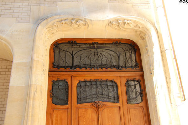 Art Nouveau entrance arch at Hôtel Mezzara (1910) (60 rue Jean de la Fontaine). Paris, France. Architect: Hector Guimard.