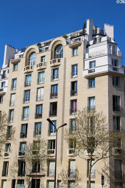 Modern apartment building on boul. Exelmans. Paris, France.