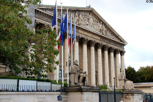 Facade of French National Assembly. Paris, France.