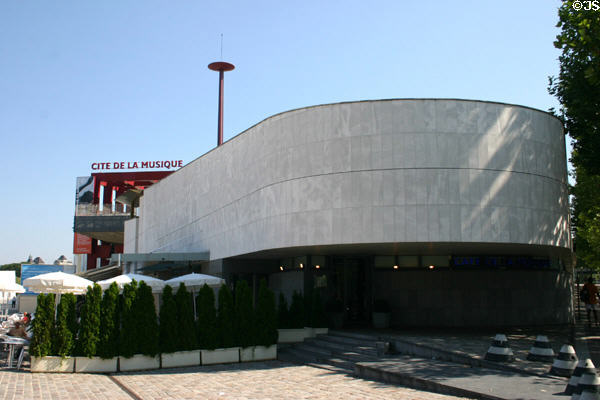 Cité de la musique (City of Music) a museum of historical musical instruments with a concert hall at Parc de la Villette. Paris, France.