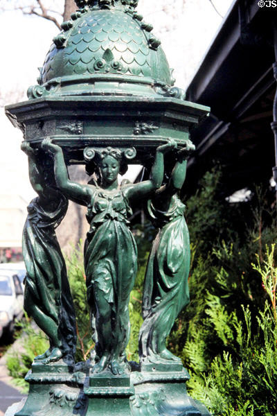 Paris Wallace drinking water fountain, one of 66 installed which became a symbol of the city. Paris, France.