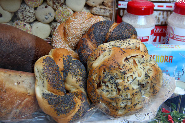 Twisted breads for sale. Paris, France.