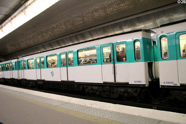 RATP metro train. Paris, France.