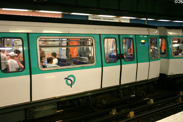 RATP metro train. Paris, France.