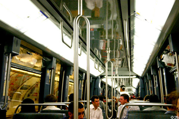 RATP metro train interior. Paris, France.