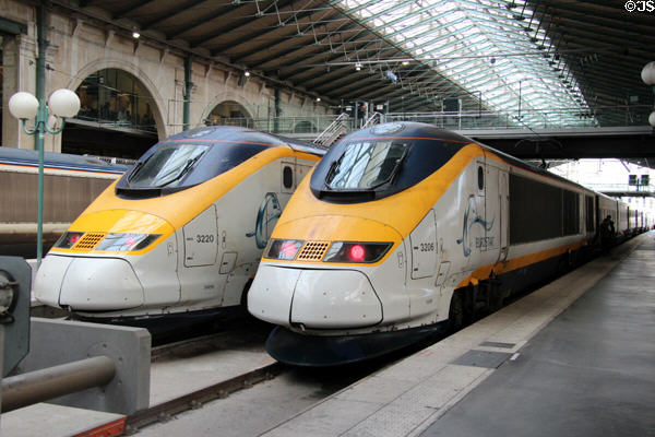 Eurostar trains at Gare du Nord. Paris, France.