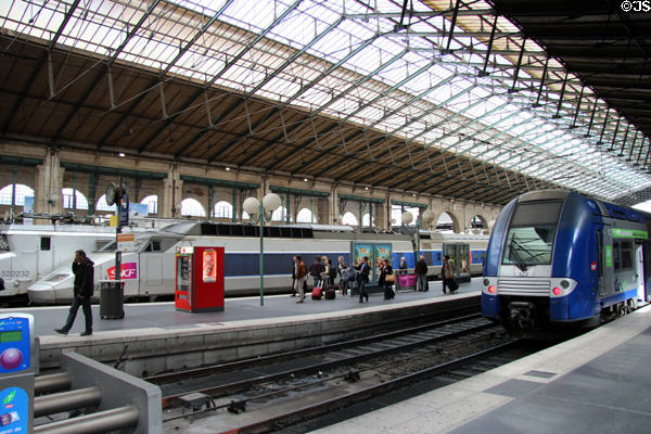 Local train at Gare du Nord. Paris, France.