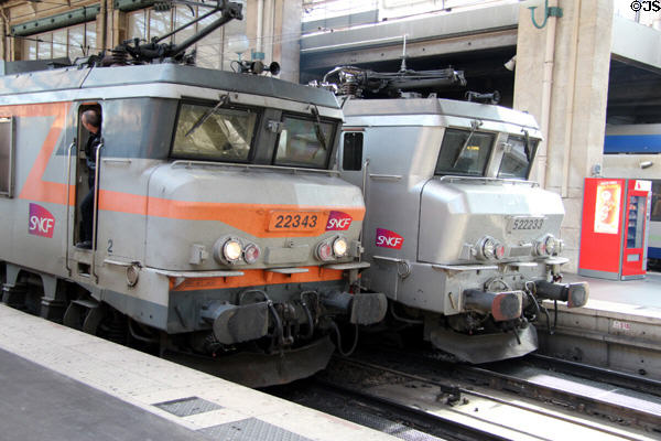 Local locomotives at Gare du Nord. Paris, France.