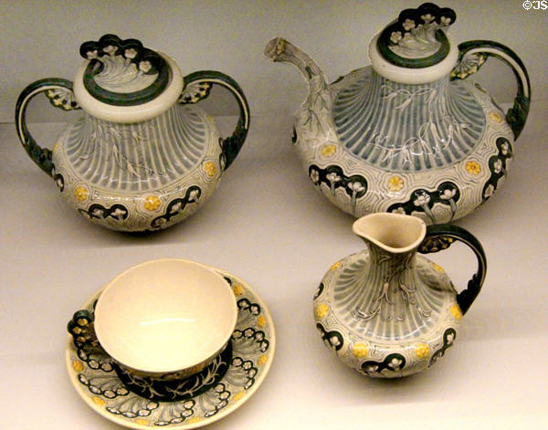 Ceramic tea service (1899-1900) by Madeleine Bénézech for Manuf. Choisy-le-Roi at Museum of Decorative Arts. Paris, France.
