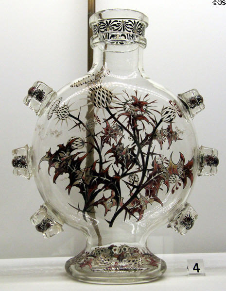 Thistle glass vase (1889) by Émile Gallé at Museum of Decorative Arts. Paris, France.