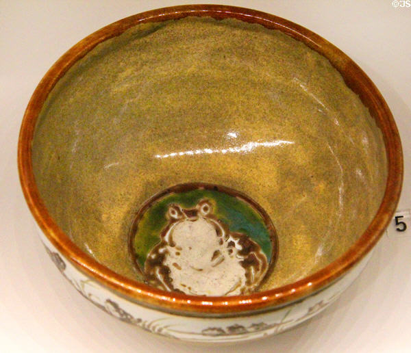 Frog ceramic bowl (c1889) by Émile Gallé (shown Paris Expo 1889) at Museum of Decorative Arts. Paris, France.