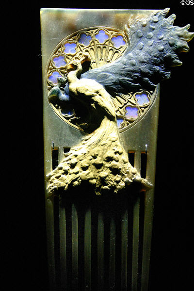 Peacock comb (1898) by René Lalique at Museum of Decorative Arts. Paris, France.