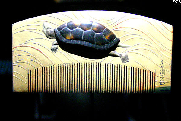 Japanese-style comb with tortoise at Museum of Decorative Arts. Paris, France.