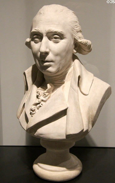 Astronomer & mathematician Pierre-Simon marquis de Laplace (1749-1827) bust (1804) by Jean-Antoine Houdon at Museum of Decorative Arts. Paris, France.