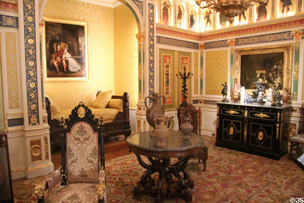Louis-Philippe style bedroom (1836-40) at Museum of Decorative Arts. Paris, France.