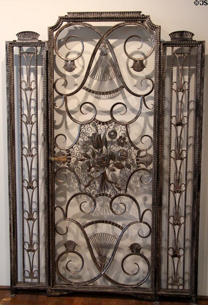 Wrought iron bouquet gates (c1925) by Edgar Brandt of Paris at Museum of Decorative Arts. Paris, France.