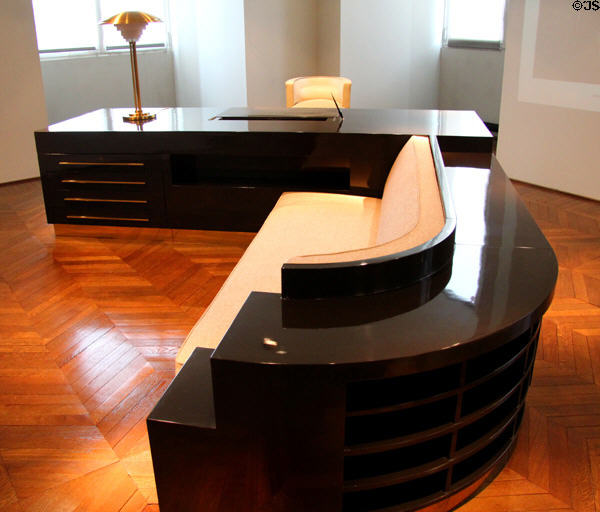 Manager's office desk & seating (1930) by Michel Roux-Spitz of Paris at Museum of Decorative Arts. Paris, France.