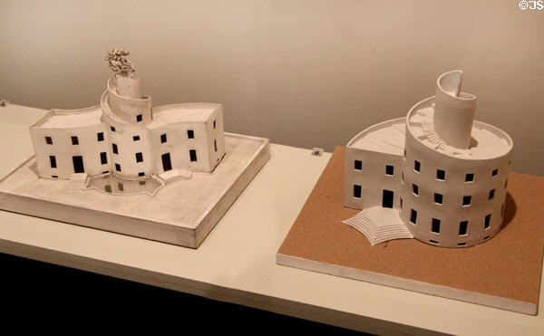 Models for houses with spiral towers (1933) by Emilio Terry from Cuba at Museum of Decorative Arts. Paris, France.
