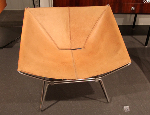 Leather chair (1952) by Pierre Paulin from France at Museum of Decorative Arts. Paris, France.