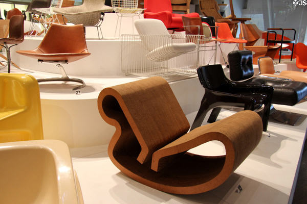 Easy Edges chair (1972) by Frank O. Gehry of USA at Museum of Decorative Arts. Paris, France.