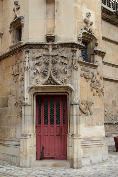 Middle ages doorway at Cluny Museum. Paris, France.
