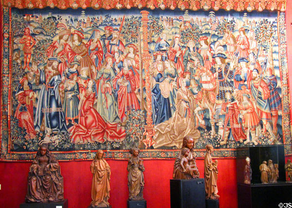 Daniel & Nebuchadnezzar tapestry (early 16rhC) from Tournai? at Cluny Museum. Paris, France.