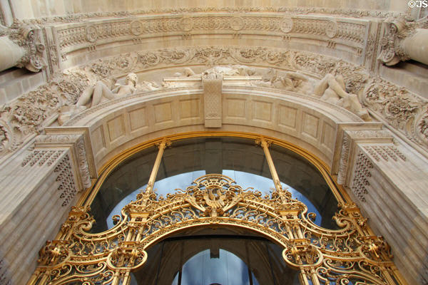 Entrance portal details of Petit Palace Museum (1900). Paris, France.