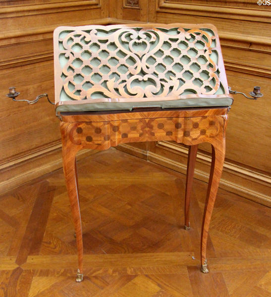 Reading table with candle holders (c1750) by Pierre IV Migeon at Petit Palace Museum. Paris, France.