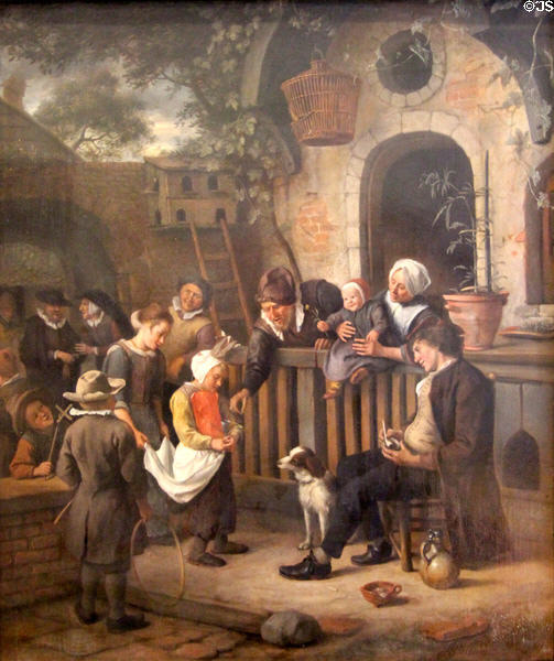 Child beggar painting (c1663-5) by Jan Steen at Petit Palace Museum. Paris, France.