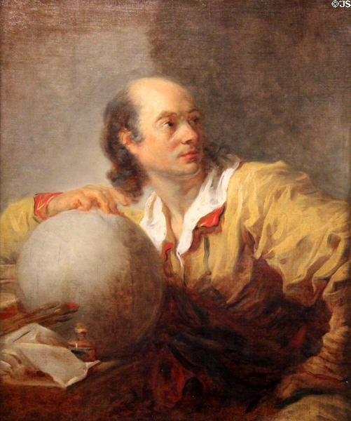 French astronomer Joseph-Jérôme Lefrançois de Lalande portrait (c1769) by Jean-Honoré Fragonard at Petit Palace Museum. Paris, France.