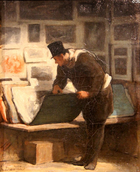 Print lover painting (c1860) by Honoré Daumier at Petit Palace Museum. Paris, France.